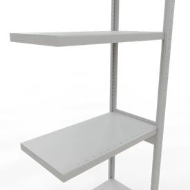Schulte Lagertechnik Fachbodenregal-Stecksystem MULTIplus 250, Anbauregal, Längenriegel, 3000x750x400 mm, 7 Böden, lichtgrau