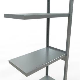 Schulte Lagertechnik Fachbodenregal-Stecksystem MULTIplus 250, Anbauregal, Längenriegel, 3000x750x400 mm, 7 Böden, verzinkt
