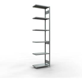 Schulte Lagertechnik Fachbodenregal-Stecksystem MULTIplus 250, Anbauregal, Längenriegel, 3000x750x400 mm, 7 Böden, verzinkt