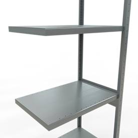 Schulte Lagertechnik Fachbodenregal-Stecksystem MULTIplus 250, Anbauregal, Längenriegel, 3000x750x500 mm, 7 Böden, verzinkt