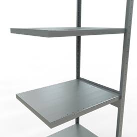 Schulte Lagertechnik Fachbodenregal-Stecksystem MULTIplus 250, Anbauregal, Längenriegel, 3000x750x600 mm, 7 Böden, verzinkt