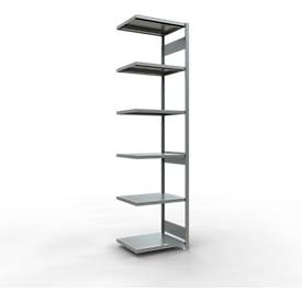 Schulte Lagertechnik Fachbodenregal-Stecksystem MULTIplus 250, Anbauregal, Längenriegel, 3000x750x600 mm, 7 Böden, verzinkt