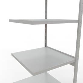 Schulte Lagertechnik Fachbodenregal-Stecksystem MULTIplus 250, Anbauregal, Längenriegel, 3000x750x800 mm, 7 Böden, lichtgrau