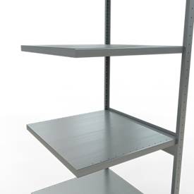 Schulte Lagertechnik Fachbodenregal-Stecksystem MULTIplus 250, Anbauregal, Längenriegel, 3000x750x800 mm, 7 Böden, verzinkt