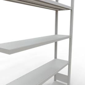 SCHULTE Lagertechnik Fachbodenregal - Stecksystem MULTIplus 250 Anbauregal mit Längenriegel - 2000x1300x300 mm, Typ 250 kg