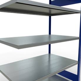 SCHULTE Lagertechnik Fachbodenregal - Stecksystem MULTIplus 250 Anbauregal mit Längenriegel - 2000x1300x800 mm, Typ 250 kg