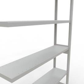 SCHULTE Lagertechnik Fachbodenregal - Stecksystem MULTIplus 250 Anbauregal mit Längenriegel - 2500x1300x300 mm, Typ 250 kg
