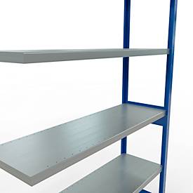 SCHULTE Lagertechnik Fachbodenregal - Stecksystem MULTIplus 250 Anbauregal mit Längenriegel - 2500x1300x400 mm, Typ 250 kg