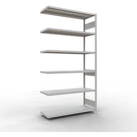 SCHULTE Lagertechnik Fachbodenregal - Stecksystem MULTIplus 250 Anbauregal mit Längenriegel - 2500x1300x500 mm, Typ 250 kg