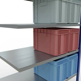 SCHULTE Lagertechnik Fachbodenregal - Stecksystem MULTIplus 250 Anbauregal mit Längenriegel - 2500x1300x800 mm, Typ 250 kg