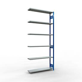 SCHULTE Lagertechnik Fachbodenregal - Stecksystem MULTIplus 250 Anbauregal mit Längenriegel - 3000x1300x300 mm, Typ 250 kg