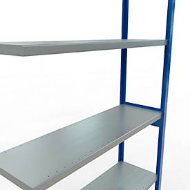 SCHULTE Lagertechnik Fachbodenregal - Stecksystem MULTIplus 250 Anbauregal mit Längenriegel - 3000x1300x400 mm, Typ 250 kg