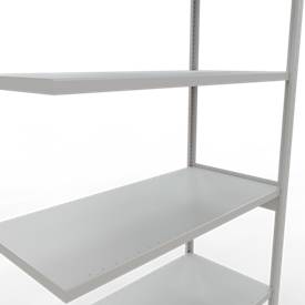 SCHULTE Lagertechnik Fachbodenregal - Stecksystem MULTIplus 250 Anbauregal mit Längenriegel - 3000x1300x600 mm, Typ 250 kg