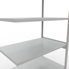 SCHULTE Lagertechnik Fachbodenregal - Stecksystem MULTIplus 250 Anbauregal mit Längenriegel - 3000x1300x800 mm, Typ 250 kg