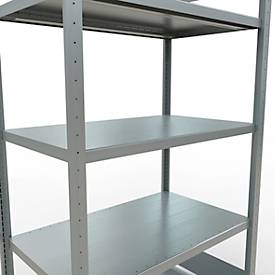 Schulte Lagertechnik Fachbodenregal-Stecksystem MULTIplus 250, Grundregal, Längenriegel, 2000x1000x600 mm, 5 Böden, verzinkt