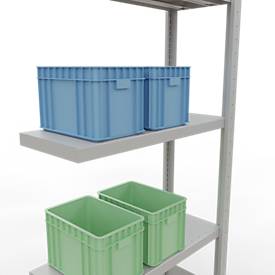 Schulte Lagertechnik Fachbodenregal-Stecksystem MULTIplus 250, Grundregal, Längenriegel, 2000x750x300 mm, 5 Böden, lichtgrau