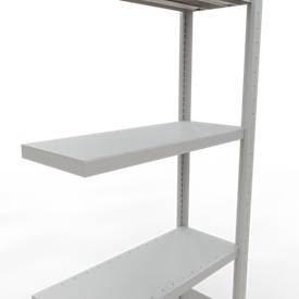 Schulte Lagertechnik Fachbodenregal-Stecksystem MULTIplus 250, Grundregal, Längenriegel, 2000x750x300 mm, 5 Böden, lichtgrau