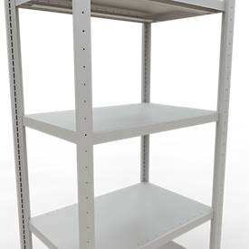 Schulte Lagertechnik Fachbodenregal-Stecksystem MULTIplus 250, Grundregal, Längenriegel, 2000x750x500 mm, 5 Böden, lichtgrau