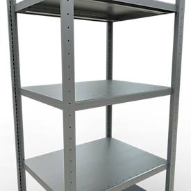 Schulte Lagertechnik Fachbodenregal-Stecksystem MULTIplus 250, Grundregal, Längenriegel, 2000x750x600 mm, 5 Böden, verzinkt