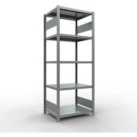 Schulte Lagertechnik Fachbodenregal-Stecksystem MULTIplus 250, Grundregal, Längenriegel, 2000x750x600 mm, 5 Böden, verzinkt