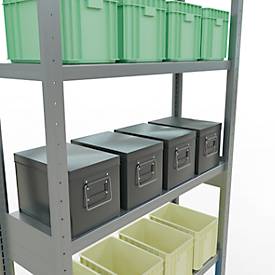 Schulte Lagertechnik Fachbodenregal-Stecksystem MULTIplus 250, Grundregal, Längenriegel, 2500x1000x300 mm, 6 Böden, verzinkt