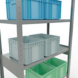 Schulte Lagertechnik Fachbodenregal-Stecksystem MULTIplus 250, Grundregal, Längenriegel, 2500x1000x500 mm, 6 Böden, verzinkt