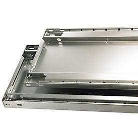 Schulte Lagertechnik Fachbodenregal-Stecksystem MULTIplus 250, Grundregal, Längenriegel, 2500x1000x600 mm, 6 Böden, lichtgrau