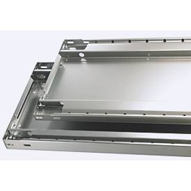 Schulte Lagertechnik Fachbodenregal-Stecksystem MULTIplus 250, Grundregal, Längenriegel, 2500x750x300 mm, 6 Böden, lichtgrau