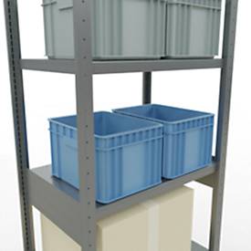 Schulte Lagertechnik Fachbodenregal-Stecksystem MULTIplus 250, Grundregal, Längenriegel, 2500x750x600 mm, 6 Böden, verzinkt