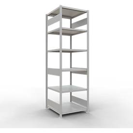 Schulte Lagertechnik Fachbodenregal-Stecksystem MULTIplus 250, Grundregal, Längenriegel, 2500x750x800 mm, 6 Böden, lichtgrau