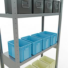 Schulte Lagertechnik Fachbodenregal-Stecksystem MULTIplus 250, Grundregal, Längenriegel, 3000x1000x400 mm, 7 Böden, verzinkt