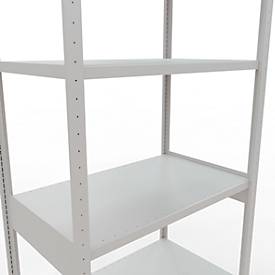 Schulte Lagertechnik Fachbodenregal-Stecksystem MULTIplus 250, Grundregal, Längenriegel, 3000x1000x600 mm, 7 Böden, lichtgrau