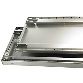 Schulte Lagertechnik Fachbodenregal-Stecksystem MULTIplus 250, Grundregal, Längenriegel, 3000x1000x800 mm, 7 Böden, lichtgrau