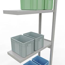 Schulte Lagertechnik Fachbodenregal-Stecksystem MULTIplus 250, Grundregal, Längenriegel, 3000x750x300 mm, 7 Böden, lichtgrau