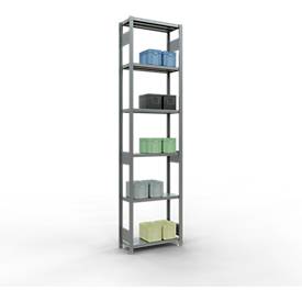 Schulte Lagertechnik Fachbodenregal-Stecksystem MULTIplus 250, Grundregal, Längenriegel, 3000x750x300 mm, 7 Böden, verzinkt