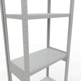Schulte Lagertechnik Fachbodenregal-Stecksystem MULTIplus 250, Grundregal, Längenriegel, 3000x750x400 mm, 7 Böden, lichtgrau