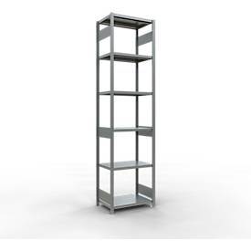 Schulte Lagertechnik Fachbodenregal-Stecksystem MULTIplus 250, Grundregal, Längenriegel, 3000x750x500 mm, 7 Böden, verzinkt