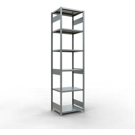 Schulte Lagertechnik Fachbodenregal-Stecksystem MULTIplus 250, Grundregal, Längenriegel, 3000x750x600 mm, 7 Böden, verzinkt