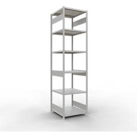 Schulte Lagertechnik Fachbodenregal-Stecksystem MULTIplus 250, Grundregal, Längenriegel, 3000x750x800 mm, 7 Böden, lichtgrau