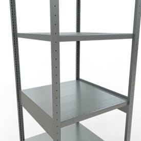 Schulte Lagertechnik Fachbodenregal-Stecksystem MULTIplus 250, Grundregal, Längenriegel, 3000x750x800 mm, 7 Böden, verzinkt