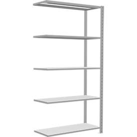 Schulte Lagertechnik Fachbodenregal Stecksystem MultiPlus250, Anbauregal, 5 Fachböden, Kreuzstrebe, B 1000 x T 400 x H 2000 mm, Lichtgrau RAL 7035