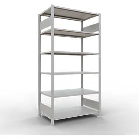 Schulte Lagertechnik Insteeksysteem voor kantoorrekken MultiPlus150, basisrek, 6 legborden, zonder middenscharnier, B 1000 x D 600 x H 2000 mm, lichtgrijs RAL 7035