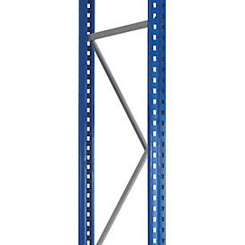 Schulte Lagertechnik Palettenregal-Ständerrahmen S625-A18, unmontiert, T 800 x H 3500 mm, Stützenbreite 100 mm, blau/verzinkt