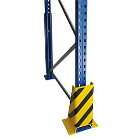 Schulte Lagertechnik Rammschutzecke U-Form für Palettenregale, B 355 x H 400 mm, Öffnungsmaß 210 mm, gelb/schwarz