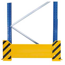 Schulte Lagertechnik Rammschutzwand für Einfach-Palettenregale, H 400 mm, für Regaltiefe 1100 mm, gelb/schwarz