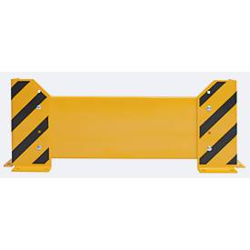 Schulte Lagertechnik Rammschutzwand für Einfach-Palettenregale, H 400 mm, für Regaltiefe 800 mm, gelb/schwarz