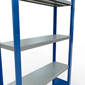 Schulte Lagertechnik Steckregal MULTIplus250, Grundregal, 2000 x 1000 x 300 mm, 5 Fachböden, RAL 5010 enzianblau/verzinkt