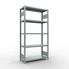 Schulte Lagertechnik Steckregal MULTIplus250, Grundregal, 5 Fachböden, 2000 x 1000 x 400 mm, verzinkt, 250 kg je Fachboden