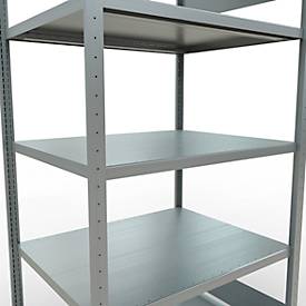 Schulte Lagertechnik Steckregal MULTIplus250, Grundregal, 5 Fachböden, 250 kg pro Fachboden, 2000 x 1000 x 800 mm, verzinkt