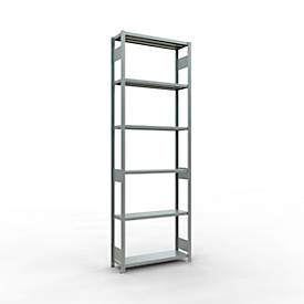 Schulte Lagertechnik Steckregal MULTIplus250, Grundregal, 7 Fachböden, 3000 x 1000 x 300 mm, verzinkt, 250 kg pro Fachboden